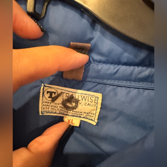 Vintage Trailwise Blue Goose Down Blue Full Zip Outdoor Puffer Jacket Sz. L - Picture 4 of 4